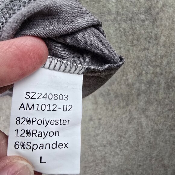 Automet Womens Heather Gray Crew Neck T-Shirt Polyester Blend Size Large - Picture 4 of 7